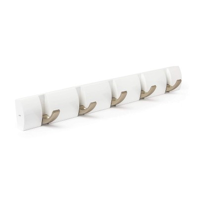 Perchero de pared FLIP 5 ganchos blanco - Orden en casa