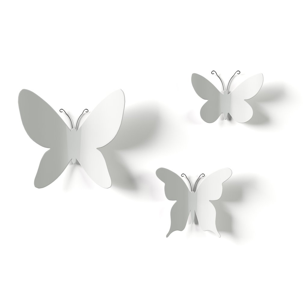 Mariposas decorativas pared Blanco en Decoración y Complementos