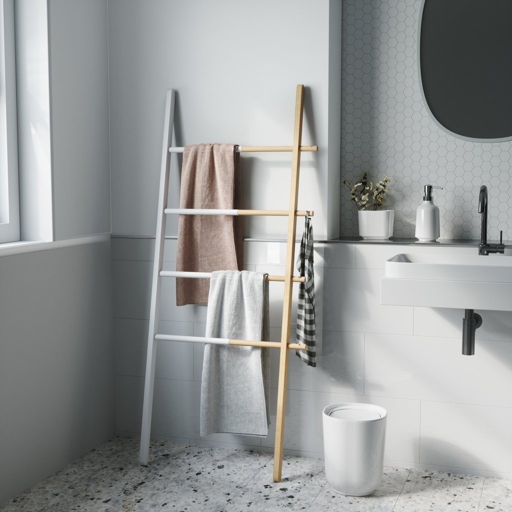 Toallero escalera Hub Blanco-Madera en Baño y Toalleros compra online en  Sanara: decoración, baño, cocina, mesa, regalo e infantil